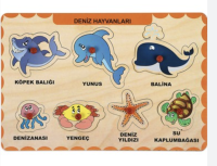 AHŞAP PAZIL DENİZ HAYVANLARI