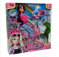 KUT 29CM BİSİKLETLİ AKSESUARLI BEBEK